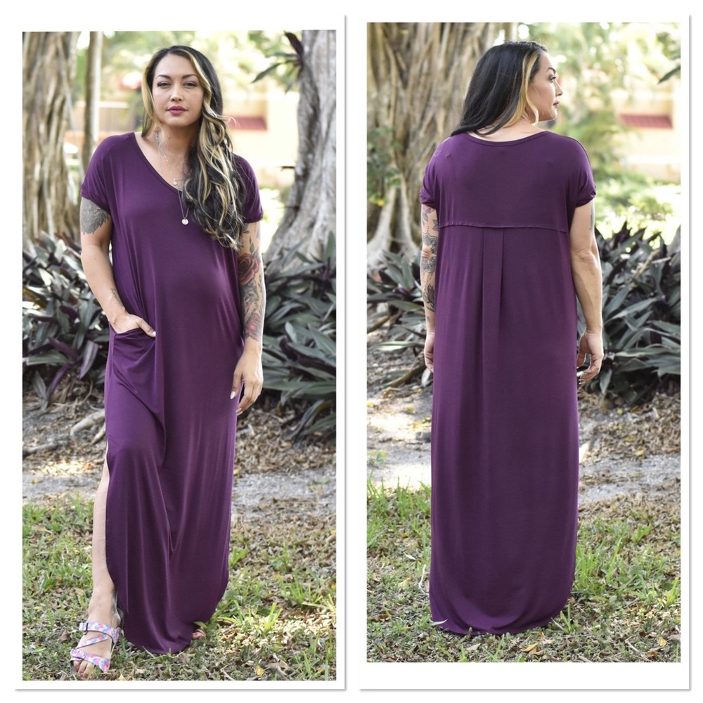 🎉Oversized purple maxi dress